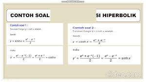 Salin contoh data di dalam tabel berikut ini dan tempel ke dalam sel a lembar kerja excel yang baru. Presentasi Kalkulus 2 Fungsi Hiperbolik Trigonometri Univ Pelita Bangsa Youtube