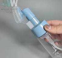 100/120/150ml White Clear Pet Cosmetic Foam Pump Facial Cleanser Mousse  Bottle with Silicone Brush