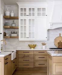 View full size between brown oak kitchen cabinetry, stacked gray floating shelves are mounted against white subway wall tiles above a coffee station placed atop gray cabinets. Quartersawn White Oak Kitchen Cabinets Friday Eye Candy A Thoughtful Place Kitchen Design Kitchen Remodel Home Kitchens