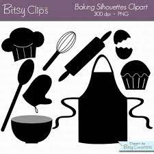 Hand drawn commercial brown pastry chef silhouette baking shop menu. Baking Silhouettes Digital Art Set Clipart Instant Download Etsy In 2021 Clip Art Art Set Cooking Clipart