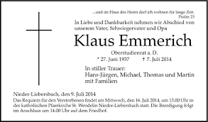 Find the perfect klaus emmerich stock photo. Klaus Emmerich Todesanzeigen Mannheimer Morgen Trauerportal Archiv Mannheimer Morgen
