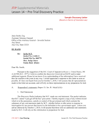 I'm guessing what might be going on here is that you were trying to talk the officer out of the ticket, and he suggested you plead not guilty as a nice way of. Sample Discovery Letter
