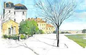 Jardin Du Gros Caillou Encore Lyon France Urban Sketching Travel Art Journal Watercolour Inspiration