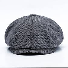 men middle aged cotton newsboy hunting hat solid warm beret caps short brim peaked cap