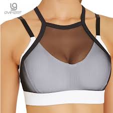 New Mesh Trim Sporting Bra Women Fitness Shockproof High Support Bras Push Up Women Bra Breathable Padded Black Wor High Support Bra Bra Women Mesh Workout Top