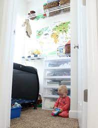 Turn walk in closet into toddler bedroom. Walk In Closet Turned Into Creative Toddler Bedroom Gluesticks Blog
