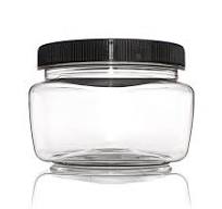 300ML CLEAR LOW PROFILE TAPERED SQUARE PET PLASTIC JAR ...