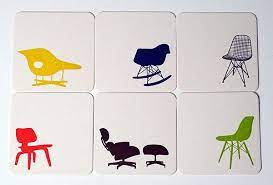 inspired by eames chairs letterpress coasters mid century chair coaster furniture