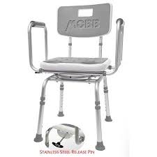 Mobb Premium Bathroom Swivel Shower Chair Bath Bench With Back 360 Degree Swivel Seat With Locking Mechanism Walmart Com In 2020 Shower Chair Swivel Seating Bench With Back