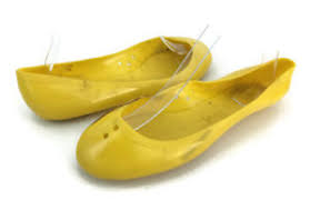 j crew womens yellow jelly slip on round toe ballet flats