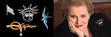Madeleine albright wore this pin on the occasion of her swearing in as the 64th u.s. Read My Pins Patrons