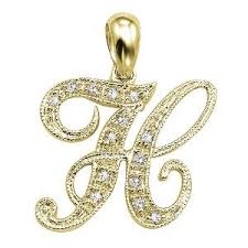 alphabet h in sterling silver pendant by kiara kip0123