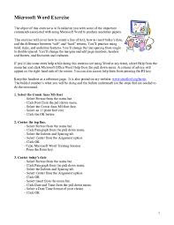 microsoft word exercise 5
