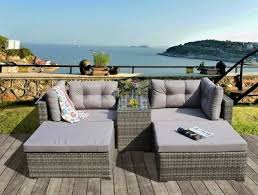 rattan garden wicker outdoor sun lounger sofa furniture set cube corner dining ebay in 2021 furniture sofa set sun lounger sofa furniture