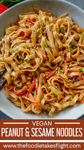Stir Fried Peanut Sesame Noodles Recipe Noodle Recipes Easy Vegan Dinner Recipes Vegan Dinners