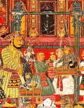 The transition era of 18th-century Nepalese court painting style, AI generated