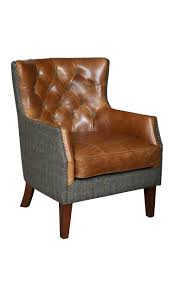 The comfort pointe phoenix leather gel swivel armchair is a great spin on the modern swivel accent chair. Stanford Harris Tweed And Leather Accent Chair Against The Grain Furniture