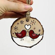Amazon Com Soledi 30pcs Natural Wood Slices Round Discs Tree Bark Wooden Circles For Diy Our First Christmas Ornament Christmas Wood First Christmas Ornament