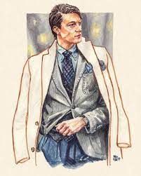Daily Fashion Project Szymon Jeziorko Sunflowerman Mens Fashion Illustration Man Illustration Fashion Illustration Watercolor art face watercolor fashion watercolor portraits watercolor illustration watercolor paintings illustration fashion watercolor landscape character design teen character inspiration.