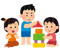 協力して積み木を積み上げる子供たちのイラスト | かわいいフリー素材 ...