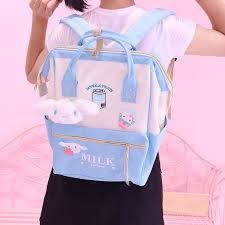 Pennycraftsstudio Store On Instagram Blue Or Pink Kawaii Fruits Milk Backpack In Our Shop Search Pn1949 In 2020 Kawaii Backpack Pastel Backpack Kawaii Bags