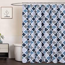 Amazon Com Caromio Fabric Shower Curtain 84 Inch Long Geometric Quatrefoil Pattern Poly Co In 2020 Fabric Shower Curtains Farmhouse Shower Curtain Quatrefoil Pattern