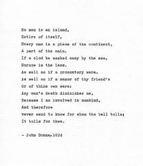 John Donne Hand Typed Poem No Man Is An Island Etsy In 2021 Island Quotes Inspirational Poems Historical Quotes