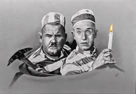 Lost hardy lost no longer! Laurel And Hardy 3 Drawing By Jpw Artist