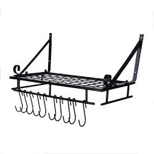 A wide variety of hang organizer options are available to you, such as feature, plastic type, and fabric type. Kitchen Rail Organizer Utensils Hanger With 10 Detachable Hooks Wish 17 Inch Pot Rack Wall Mounted Black Kitchen Dining Home Urbytus Com