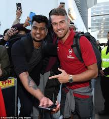 Can we pls get my tattoo of gordon ramsey dressed as daredevil on lwiay. Arsenal Star Aaron Ramsey Meets Sydney Superfan Daily Mail Online