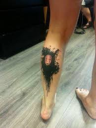 No Face Leg Tattoo Spirited Away Studio Ghibli Ghibli Tattoo Studio Ghibli Tattoo Spirited Away Tattoo