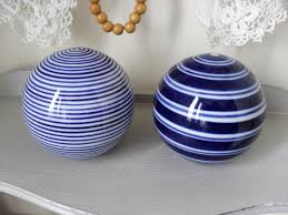 Ceramic Balls Pair 3 Blue White Decor Balls Vintage Etsy Blue White Decor White Decor Blue And White