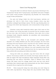 Check spelling or type a new query. Sastra Lisan Wayang Kulit Docsity