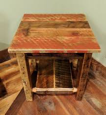 Red Barn Wood End Table Barn Wood Decor Barn Wood Barn Wood Projects