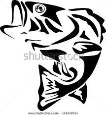 Large Mouth Bass Fish Silhouette Fish Stencil Fishing Svg