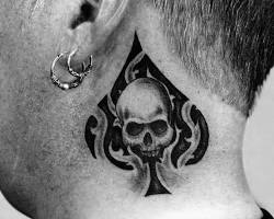Image de Skull neck tattoo men