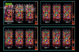 مخططات معمارية عمارة سكنية 16 طابق كاملا اوتوكاد Dwg