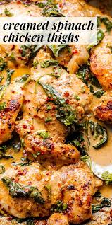 One Pot Creamed Spinach Chicken Flavorful Chicken Dinner Idea Skinless Chicken Recipe Chicken Dinner Spinach Stuffed Chicken