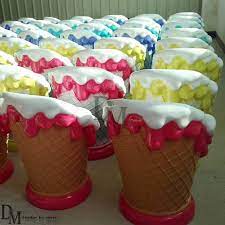 Large size resin/ fiberglass ice cream cone sculpture piccadilly professional factory. Large Fiberglass Ice Cream Cone Chairs For Display