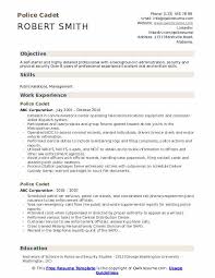 Police Cadet Resume Samples Qwikresume
