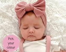 Newborn Hair Bow Set, Bows for Babies, Nylon Headband Bows for Newborns,  Newborn Gift