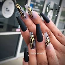 Coffin Black And Clear Acrylic Nails Pin By Jasmina Mendoza On Nails Black Coffin Nails Coffin Nails Designs Black Acrylic Nails