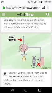 Instructions to wire a light switch. How Do I Connect A Light To A Switch When The Light Receives Power First Home Improvement Stack Exchange