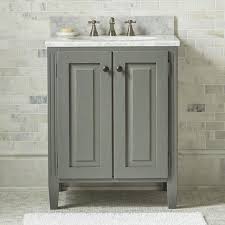 While i generally prefer neutral colors for the main living areas of the home (with pops of color in the accessories to jazz things up), the one place that i love to go vibrant on is the powder room. Britta Gray Farm Powder Room Vanity