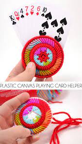This easy sewing project makes card games possible for little people and big people who have trouble with a handful of cards. Have Trouble Holding Cards These Plastic Canvas Playing Card Helpers Are Fun To Mak Plastic Canvas Patterns Plastic Canvas Patterns Free Plastic Canvas Crafts