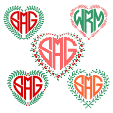 Download Heart Monogram Frame Cuttable Design Apex Embroidery Designs Monogram Fonts Alphabets