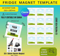 2" X 2" [MACHINE] Square Magnet Template (CUTTER TYPE 2) (12 ...