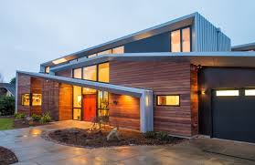 Modern Two Storey Home With Narrow Roof Lines By Elemental Design 2 Modern Roof Design House Roof Design Roof Design
