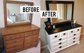 In bedroom organization, furniture makeover, list and video 10 home makeover furniture ideas for anyone living in a small bedroom by simpson february 27, 2019, 1:33 pm 101 views Diy Black And White Dresser Makeover Bedroom Furniture Makeover Painted Bedroom Furniture Furniture Makeover