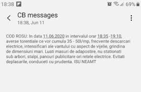 Administraţia naţională de meteorologie (anm) a emis, sâmbătă, o atenţionare nowcasting cod roşu de furtună, valabilă în ora următoare în localitatea tarcău din judeţul neamţ. Cod RoÈ™u Extins De FurtunÄƒ Noi Mesaje Ro Alert La NeamÈ› Foto Video C